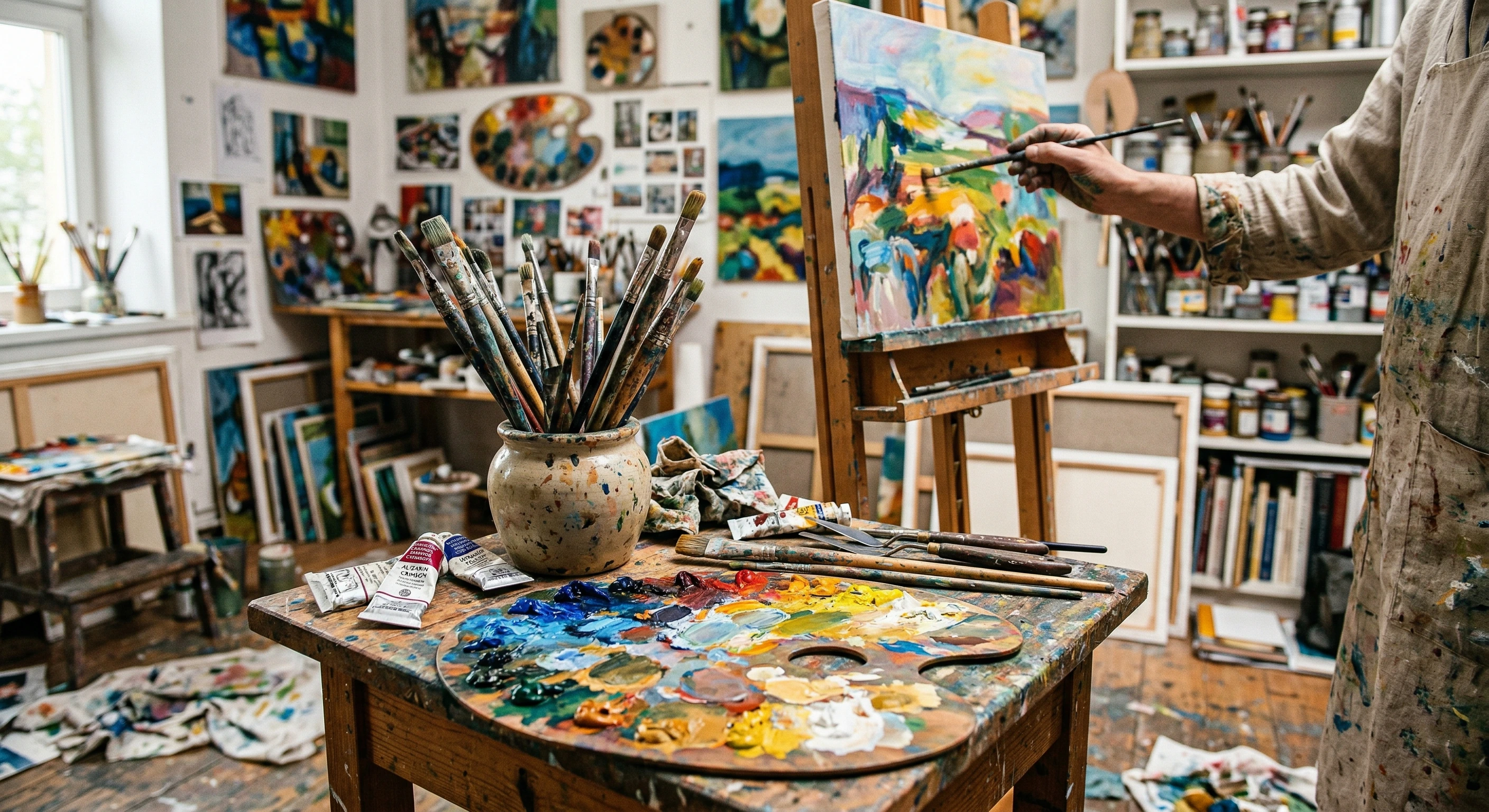 Blick ins Atelier von Winfried Hacker